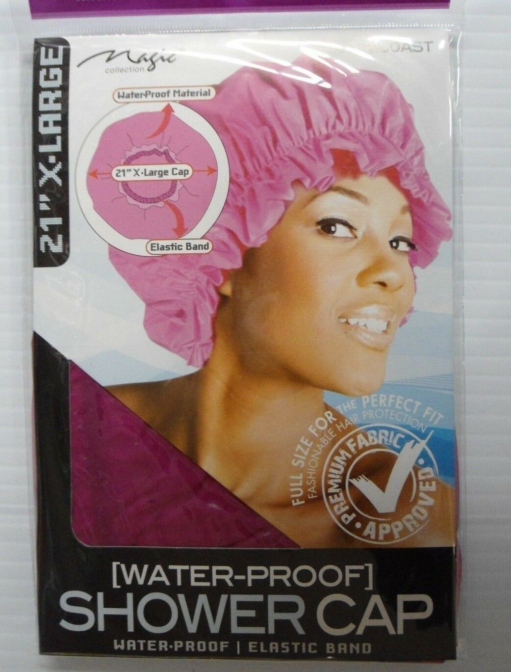 21" X-large, Waterproof, Elastic Band Shower Cap Assorted Colors Keep Hair Fresh