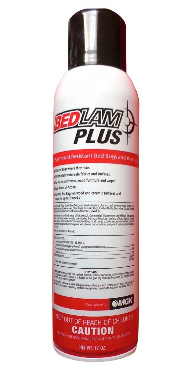 Bedlam Insecticide Spray Plus - Bedbug, Eggs,  Dust Mite, & Lice Killer - 17 Oz.