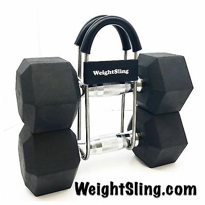 Weightsling -safely Carry Multiple Weights In One Hand!  Weight Holder Dumbbells