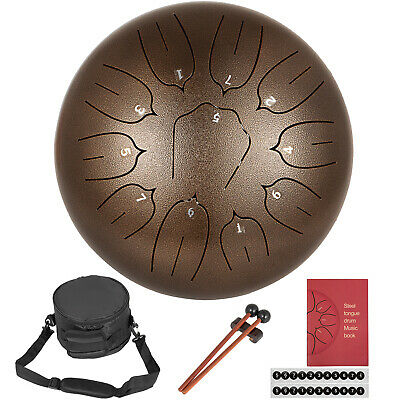 10 Inch 11 Notes Steel Tongue Drum Hand Pan Percussion Yoga With Bag Mallets