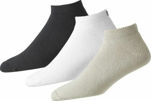 (3) Pair Footjoy Men's Comfortsoft Low Cut Golf Socks White Black Or Khaki 10-13