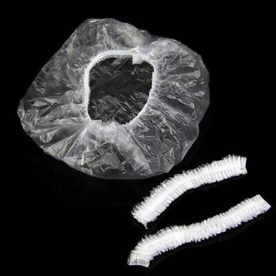 100pcs Disposable One-off Hotel Home Shower Bathing Clear Hair Elastic Cap Hats