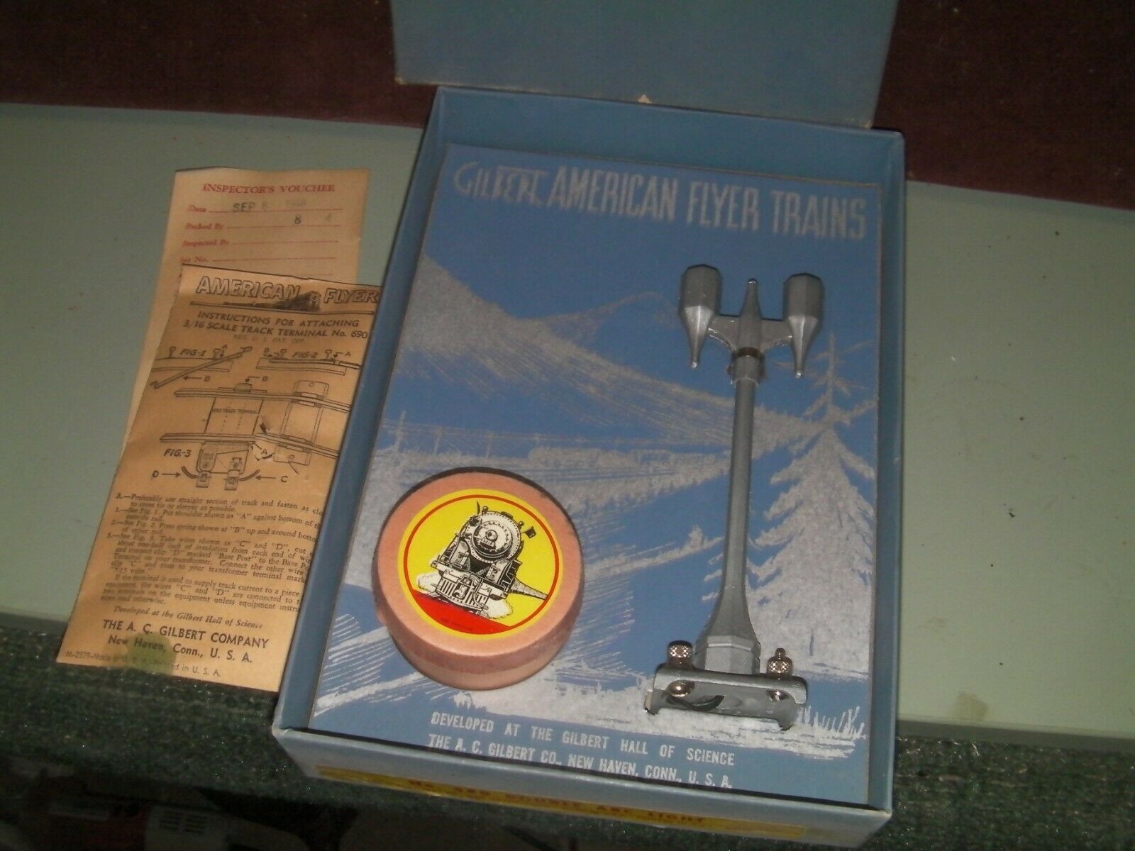 American Flyer Double Arc Light  #580 With Box Instructions And Accesories
