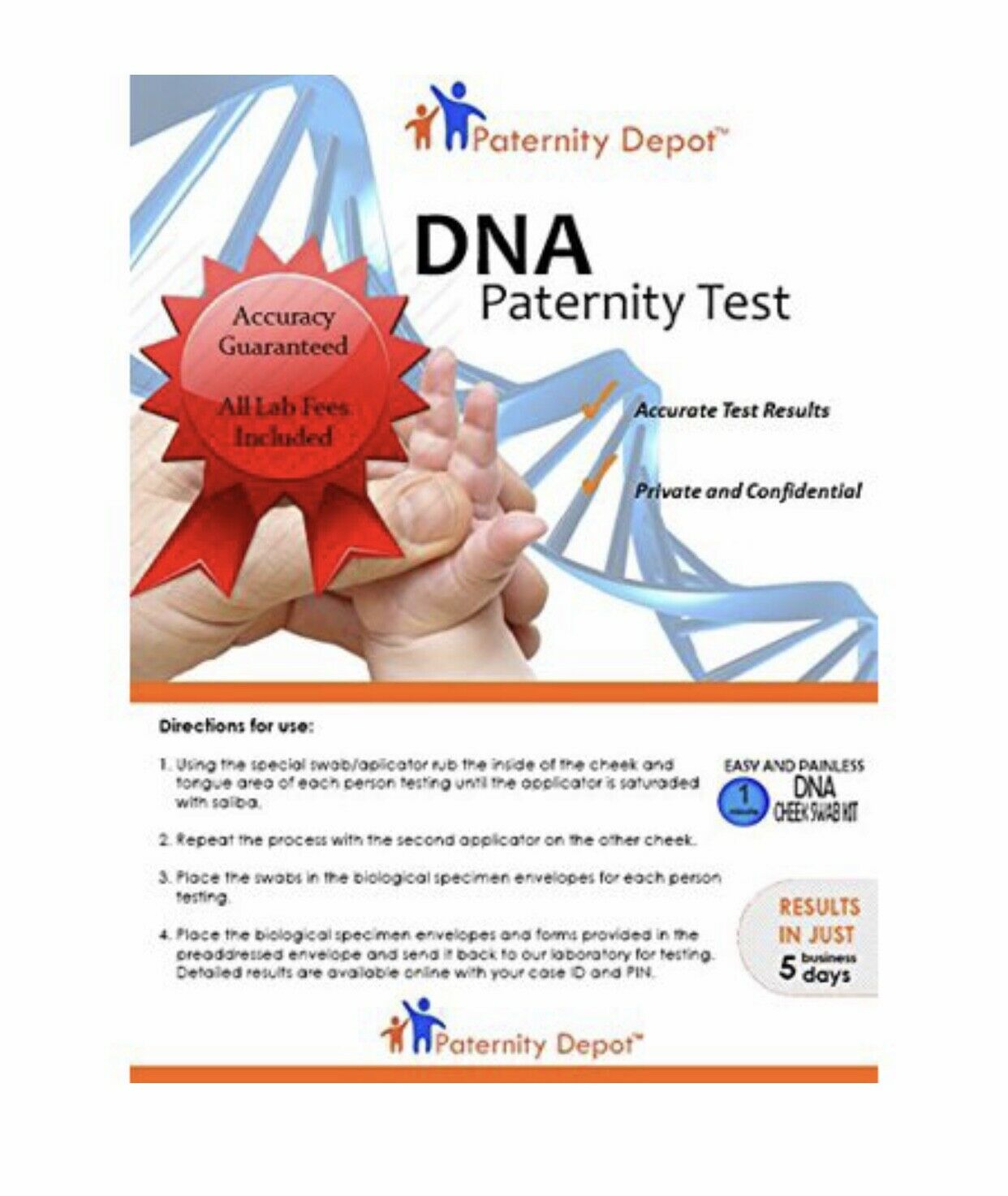 Paternity Depot - Paternity Test Kit (all Lab Fees Included!!)